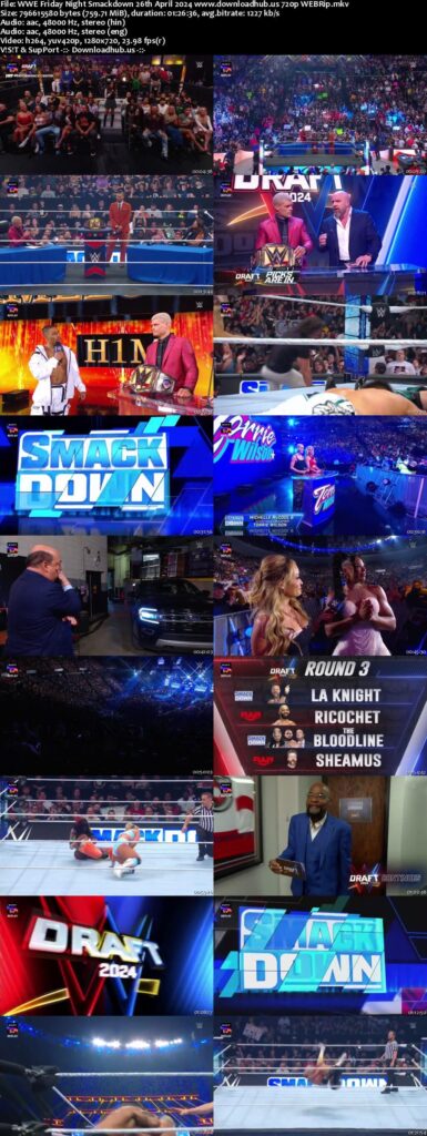 WWE Friday Night Smackdown 26th April 2024 720p 350MB WEBRip 480p